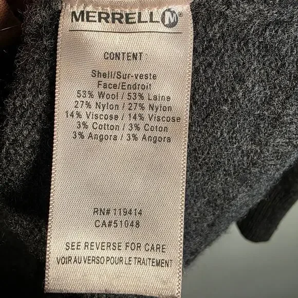 Merrell Merino Wool Sweater Dress M Gray Bubble Sleeve K5381 - Picture 7 of 9